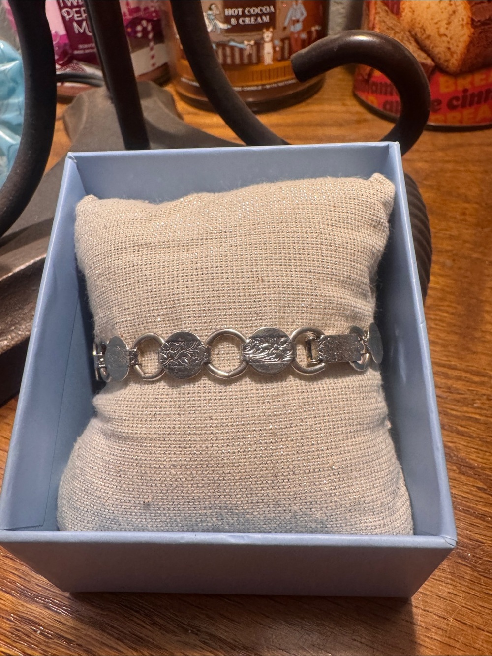 Antique Silver Engraved Bracelet - Elegant Home Accents Accessory